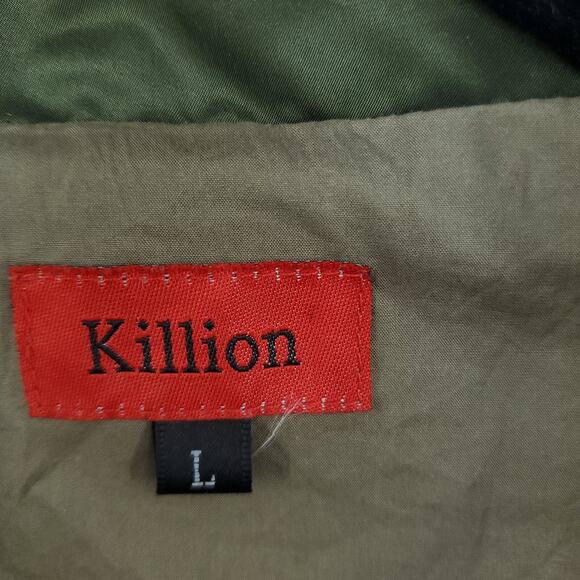 Killion Anorak Windbreaker Jacket Mens Large Olive Half Zip Pockets Long Sleeve - Picture 4 of 11